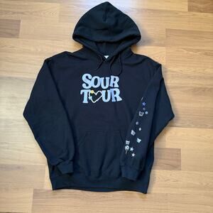 Olivia Rodrigo The Sour Tour 2022 Black Merch Hoodie Pullover Sweatshirt Sz S